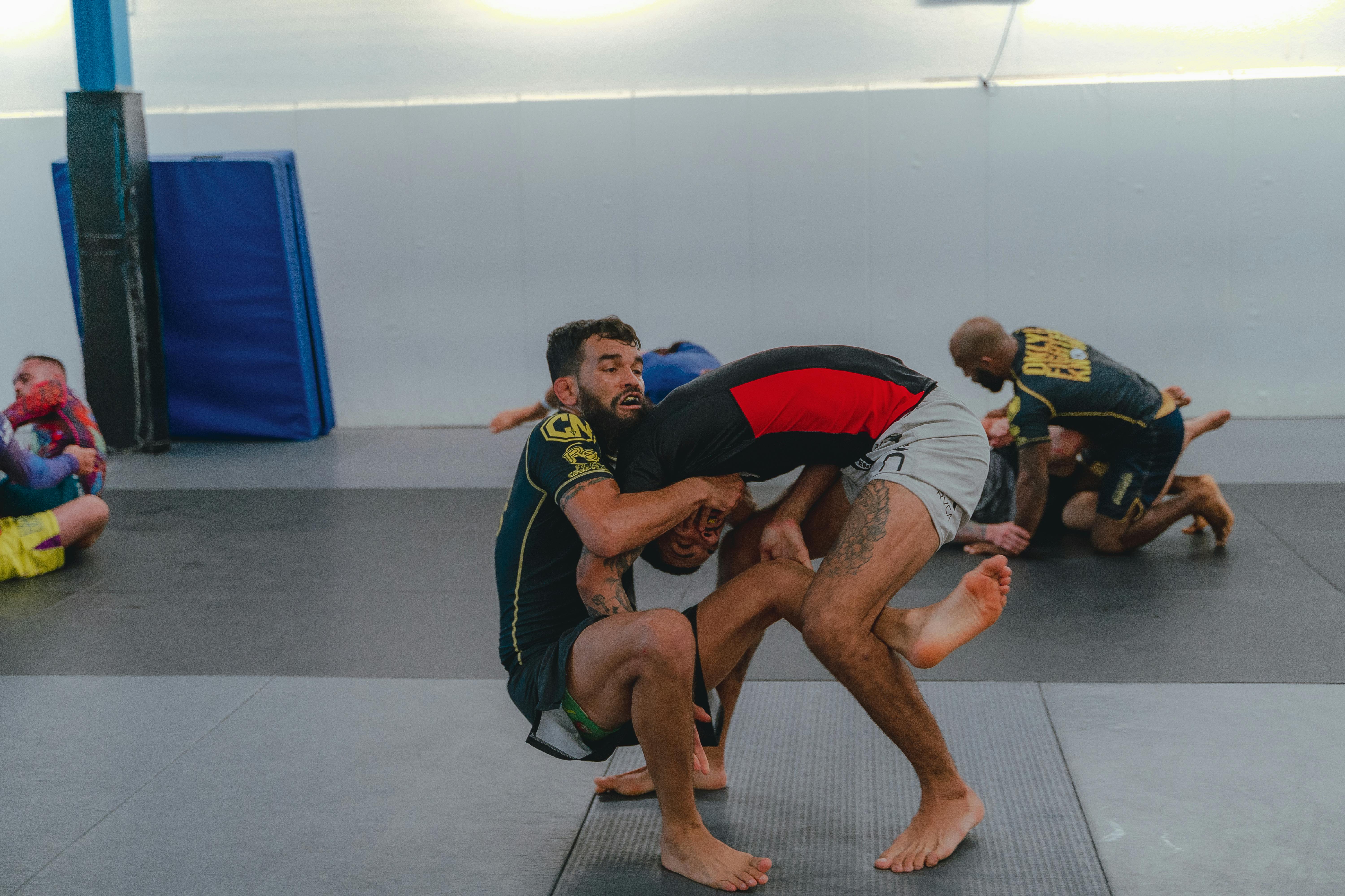 Student using guard movement during training