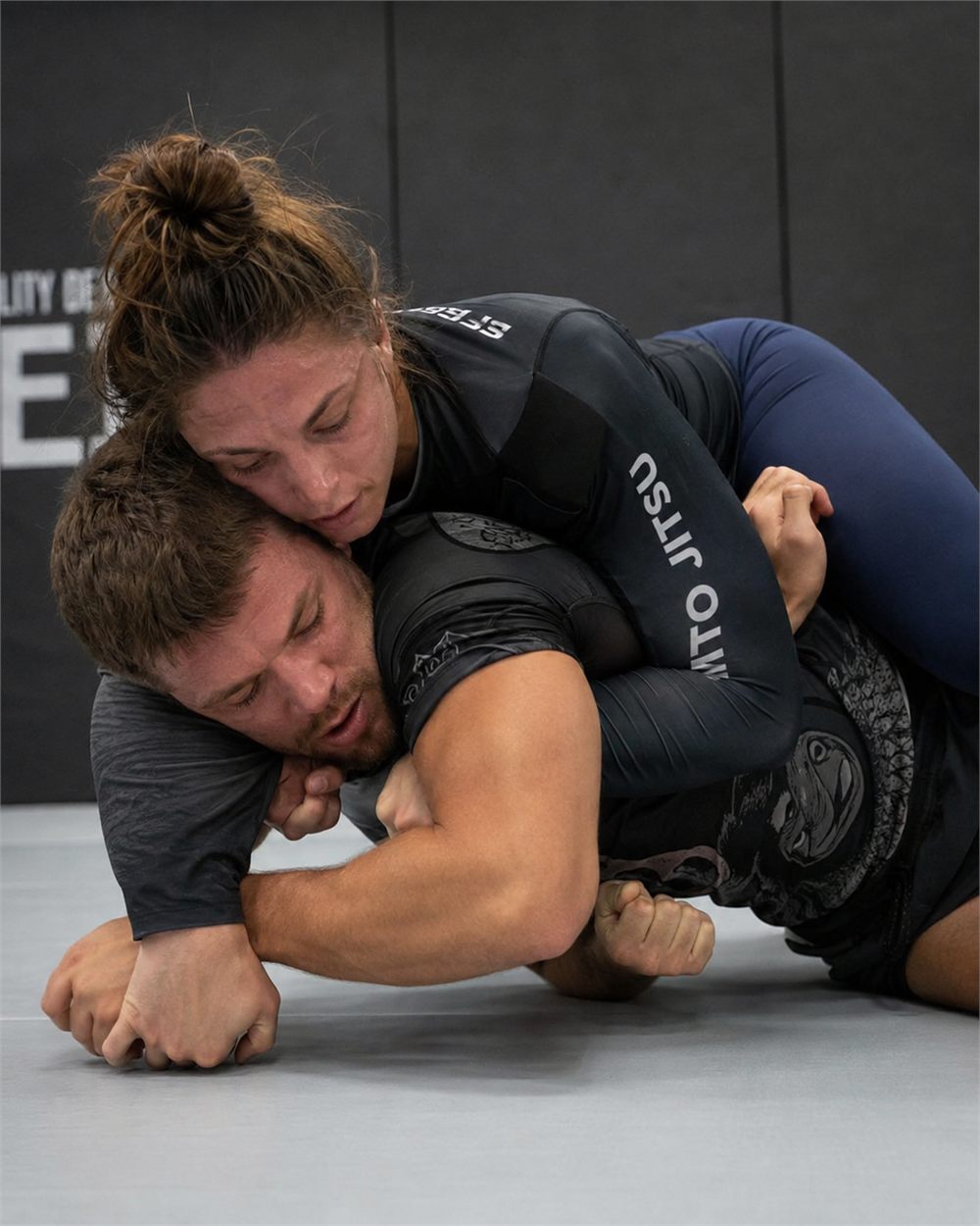 Close control during a no-gi round.